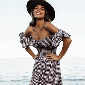 Barefoot Blonde Collections Eva Brown Check Dress